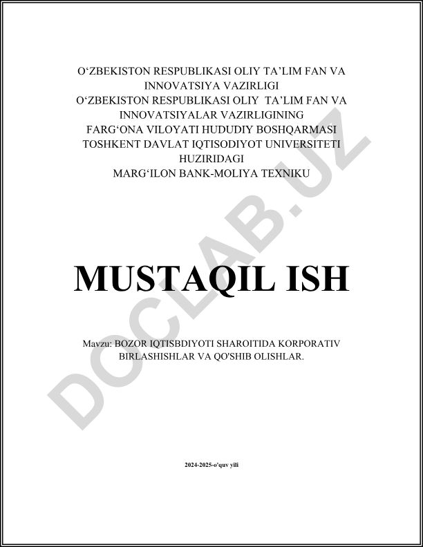 Bozor iqtisodiyoti sharotidagi korporativ birlashishlar va qo'shib olishlar