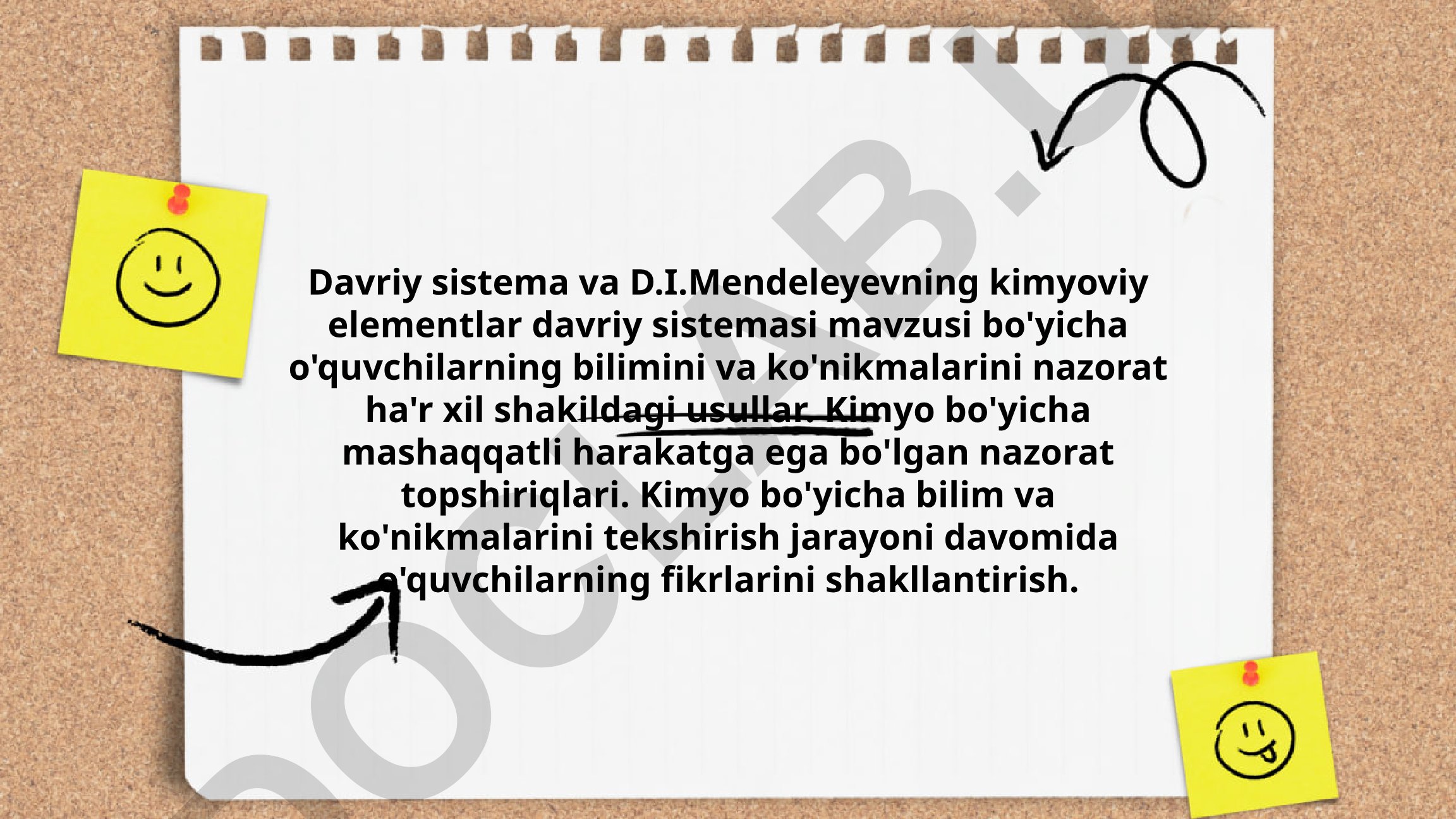 Davriy sistema va Mendeleyevning kimyoviy elementlar davriy sistemasi mavzusi bo'yicha nazorat topshiriqlari