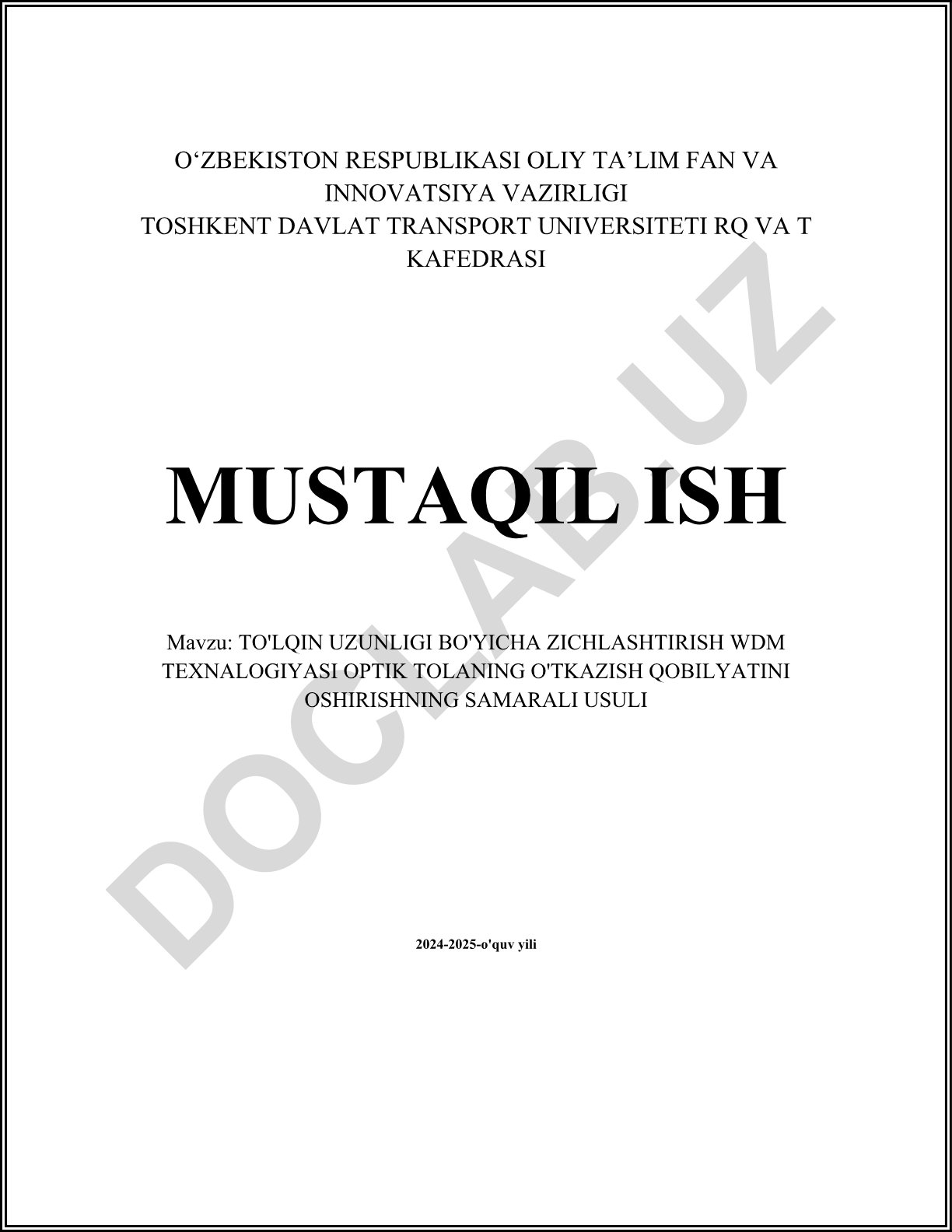 To'lqin uzunligi bo'yicha zichlashtirish WDM texnologiyasi optik tolaning o'tkazish qobilyatini oshirishning samarali usuli