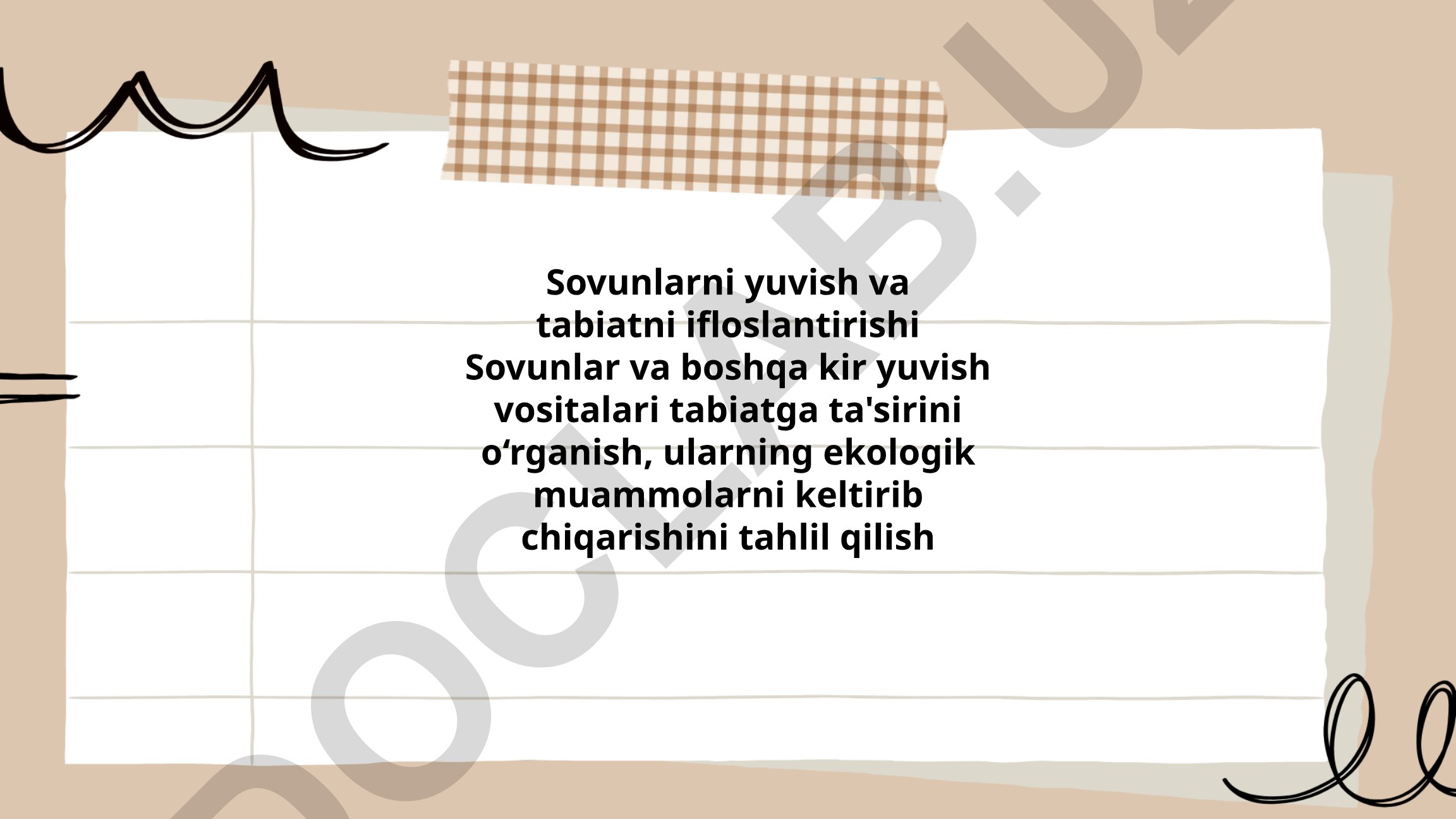 Sovunlarning kimyoviy tarkibi va tabiatga ta'siri