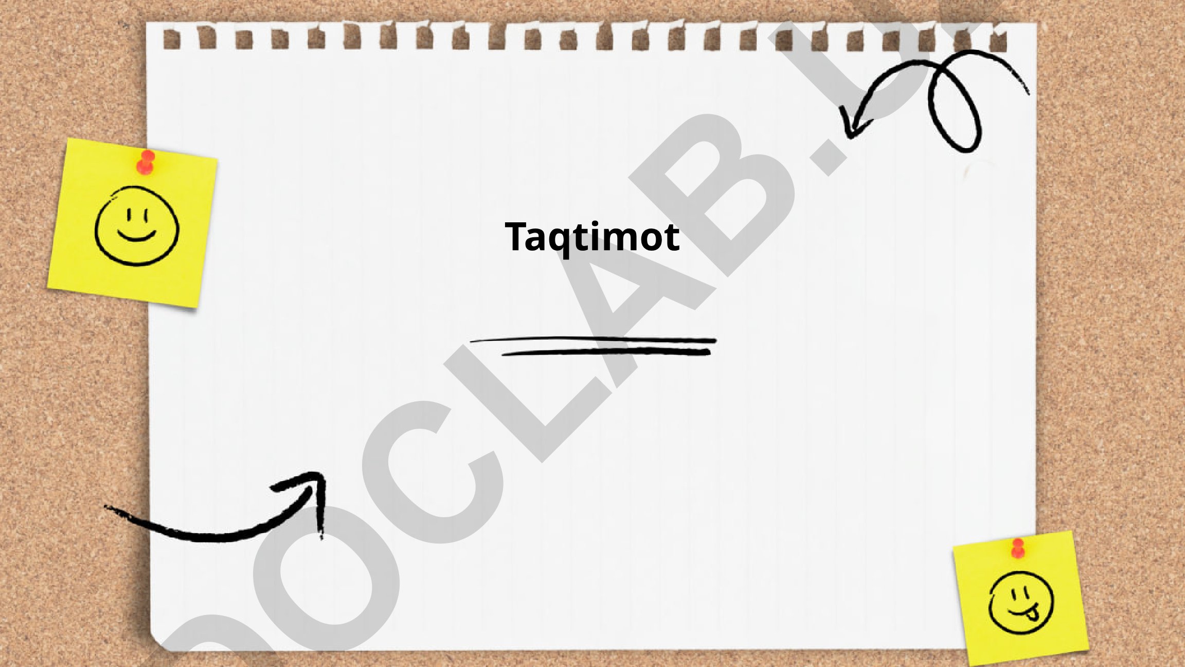 Taqdimotga kirish va maqsad qo'yish