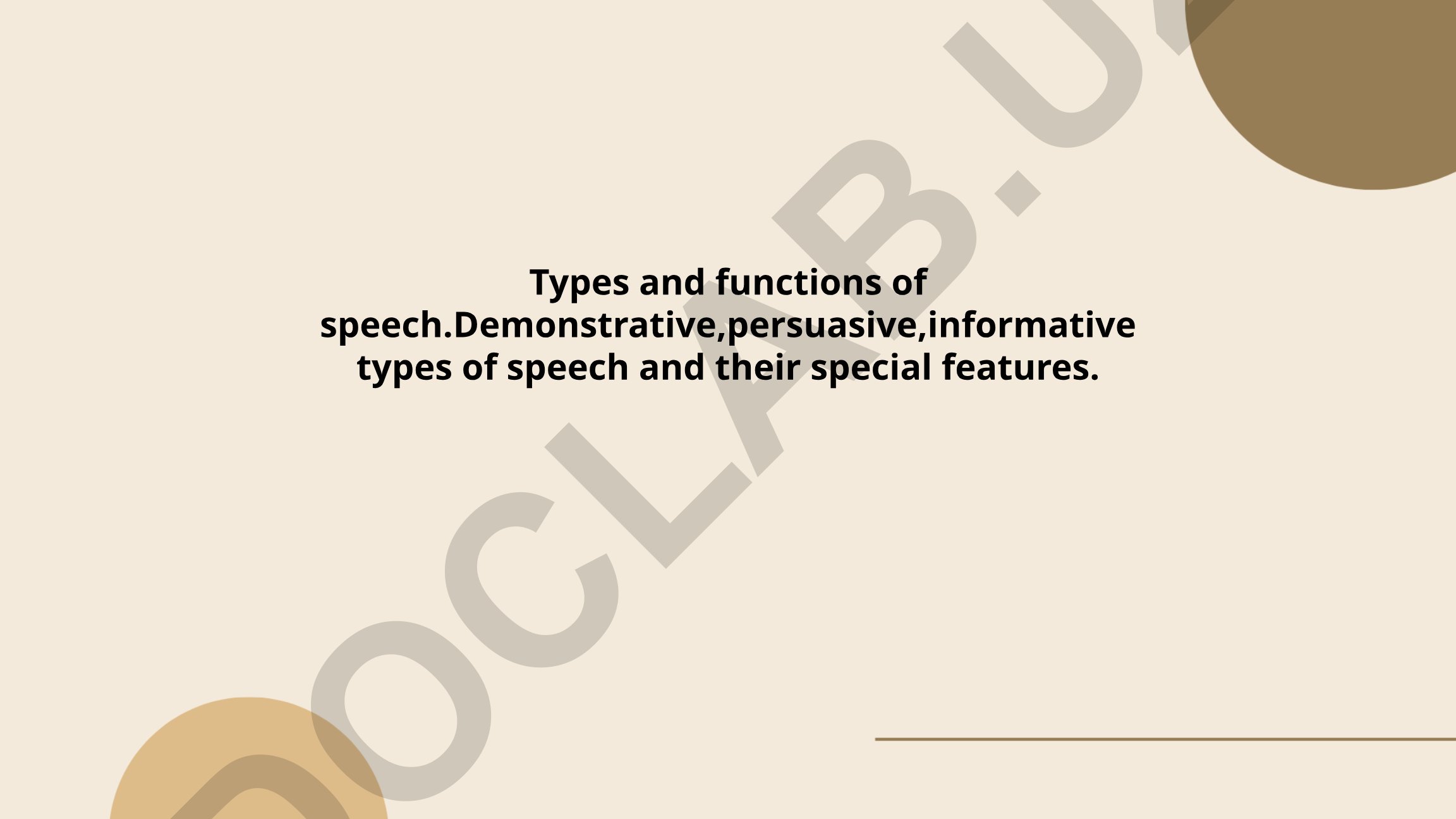 Types and functions of speech