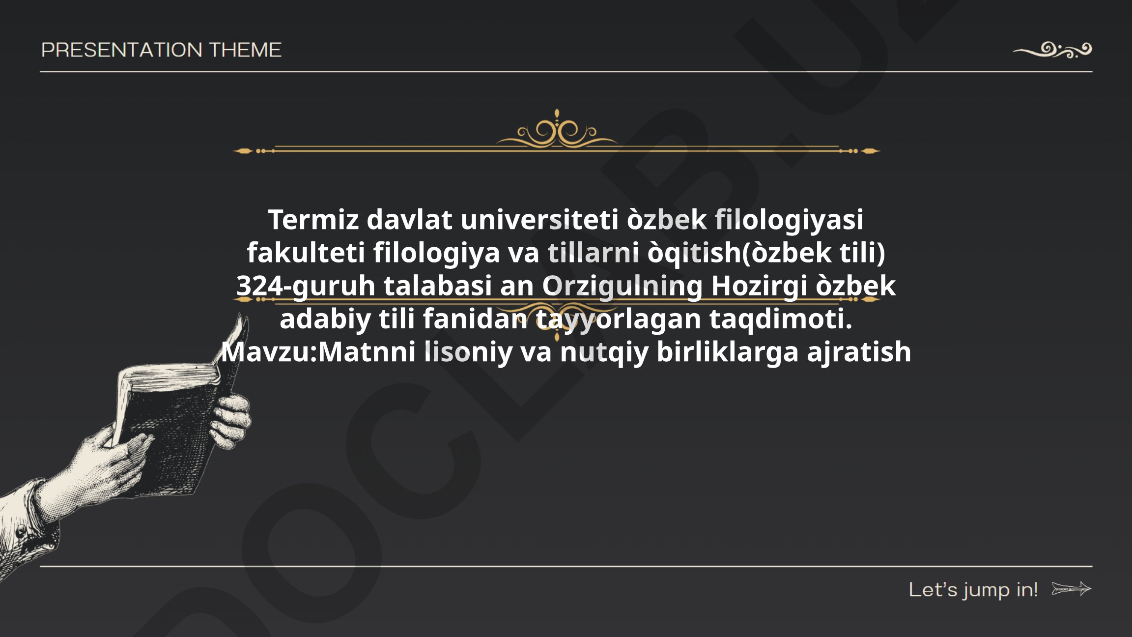 Matnni lisoniy va nutqiy birliklarga ajratish