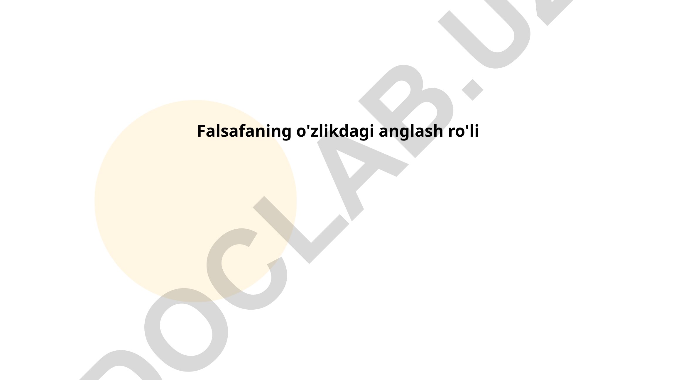 Falsafada o'zlikni anglash tushunchasi va shaxsiy identifikatsiya