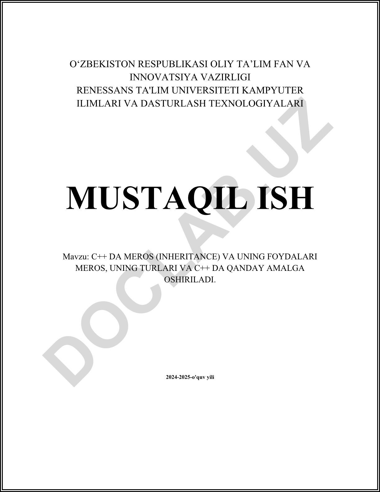 C++ da meros (inheritance) va uning foydalari