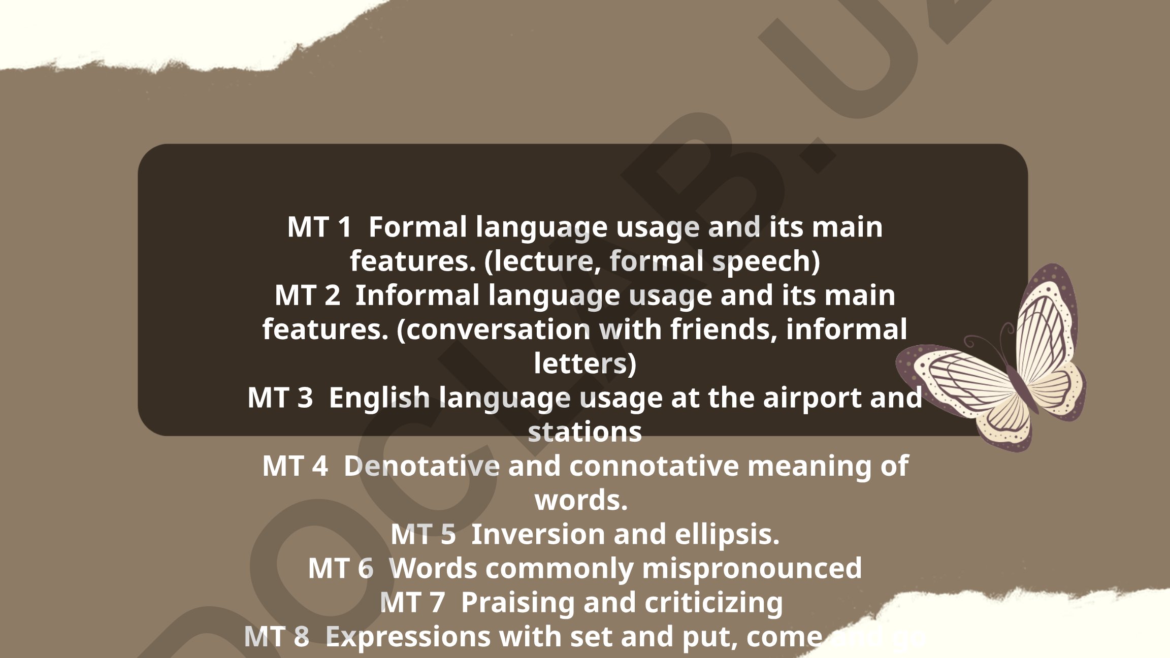 Formal and Informal English Language Usage Features