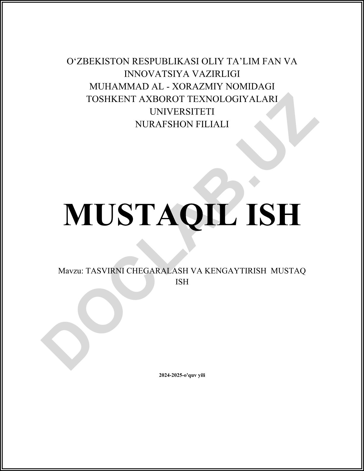 Tasvirni chegaralash va kengaytirish