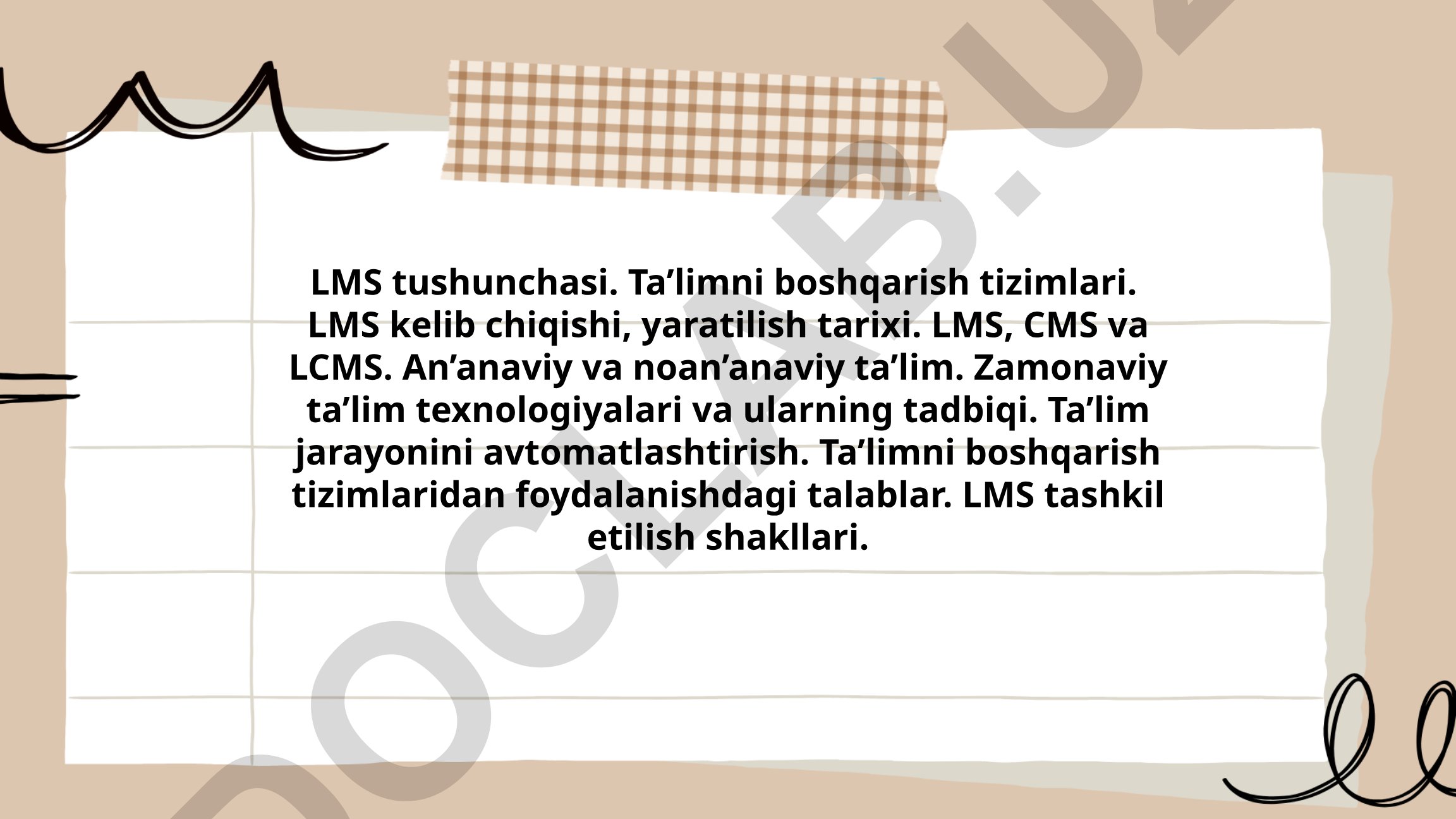 LMS tushunchasi va ta'limni boshqarish tizimlari