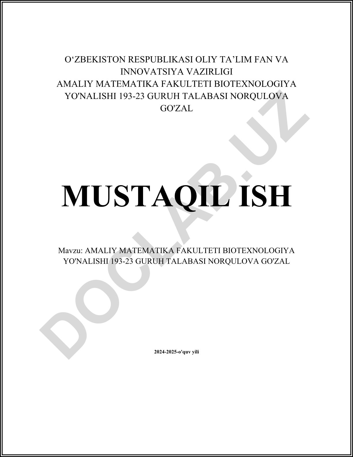 Biotexnologiyada matematik modellashtirish, genetik algoritmlar va biostatistik tahlil usullari
