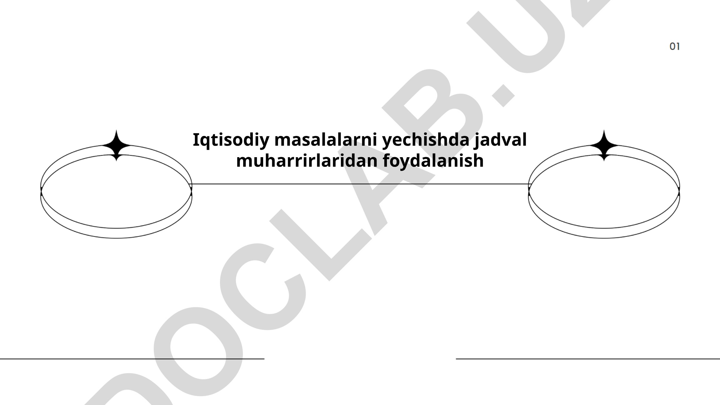 Iqtisodiy masalalarni yechishda jadval muharrirlaridan foydalanish