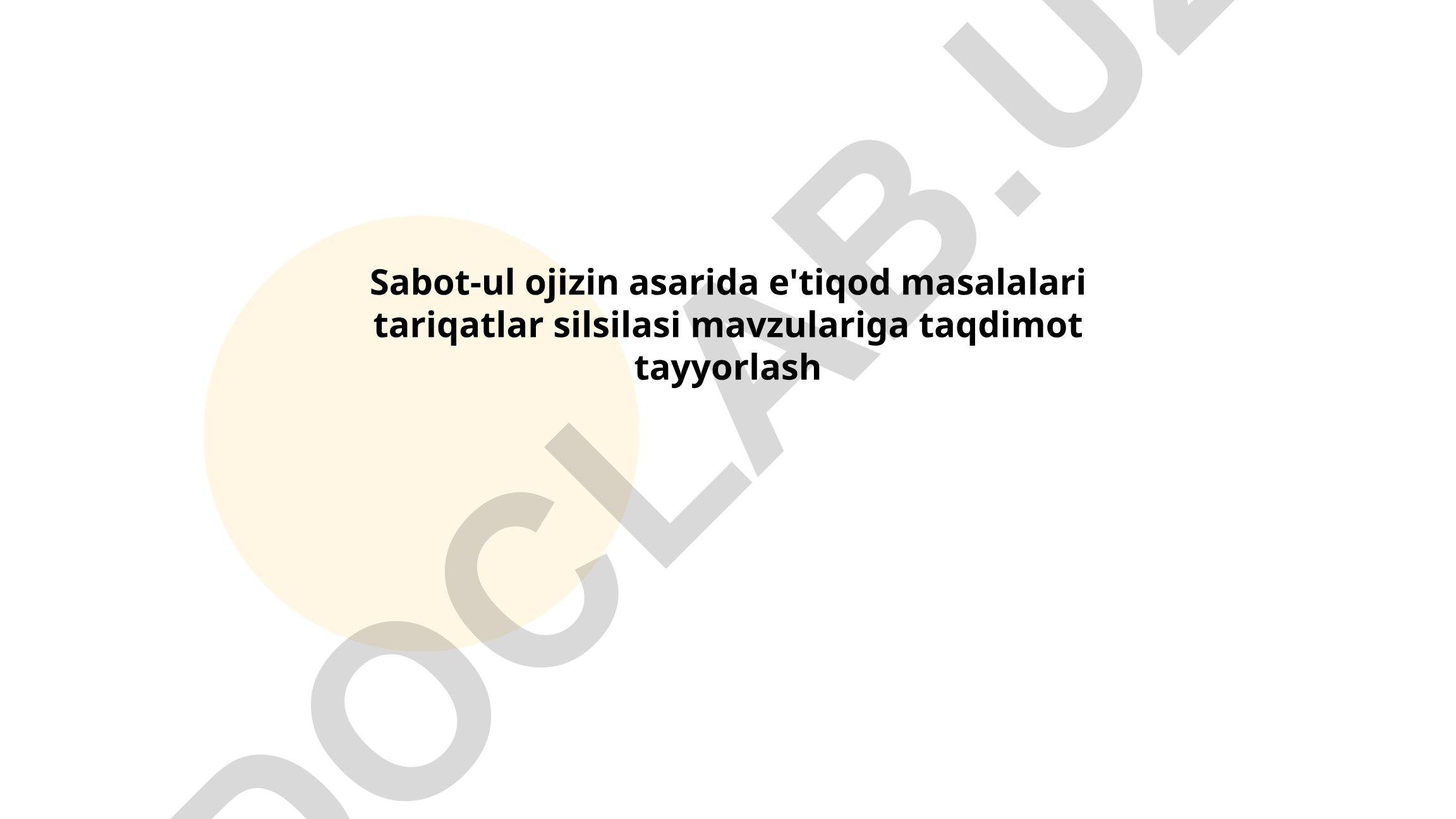 Sabot-ul Ojizin asarida e'tiqod masalalari va tariqatlar silsilasi