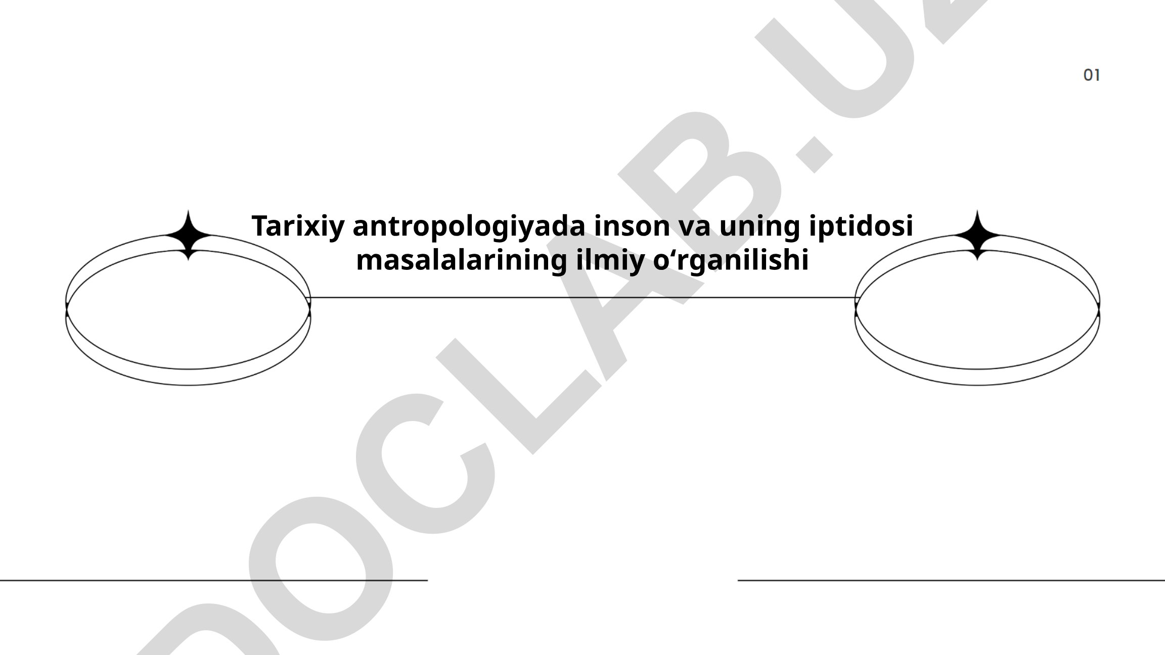 Tarixiy antropologiyada inson va uning iptidosi masalalarining ilmiy oʻrganilishi