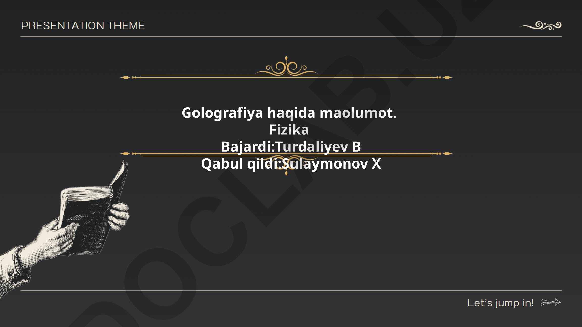 Golografiyaning asosiy tamoyillari va qo'llanilishi