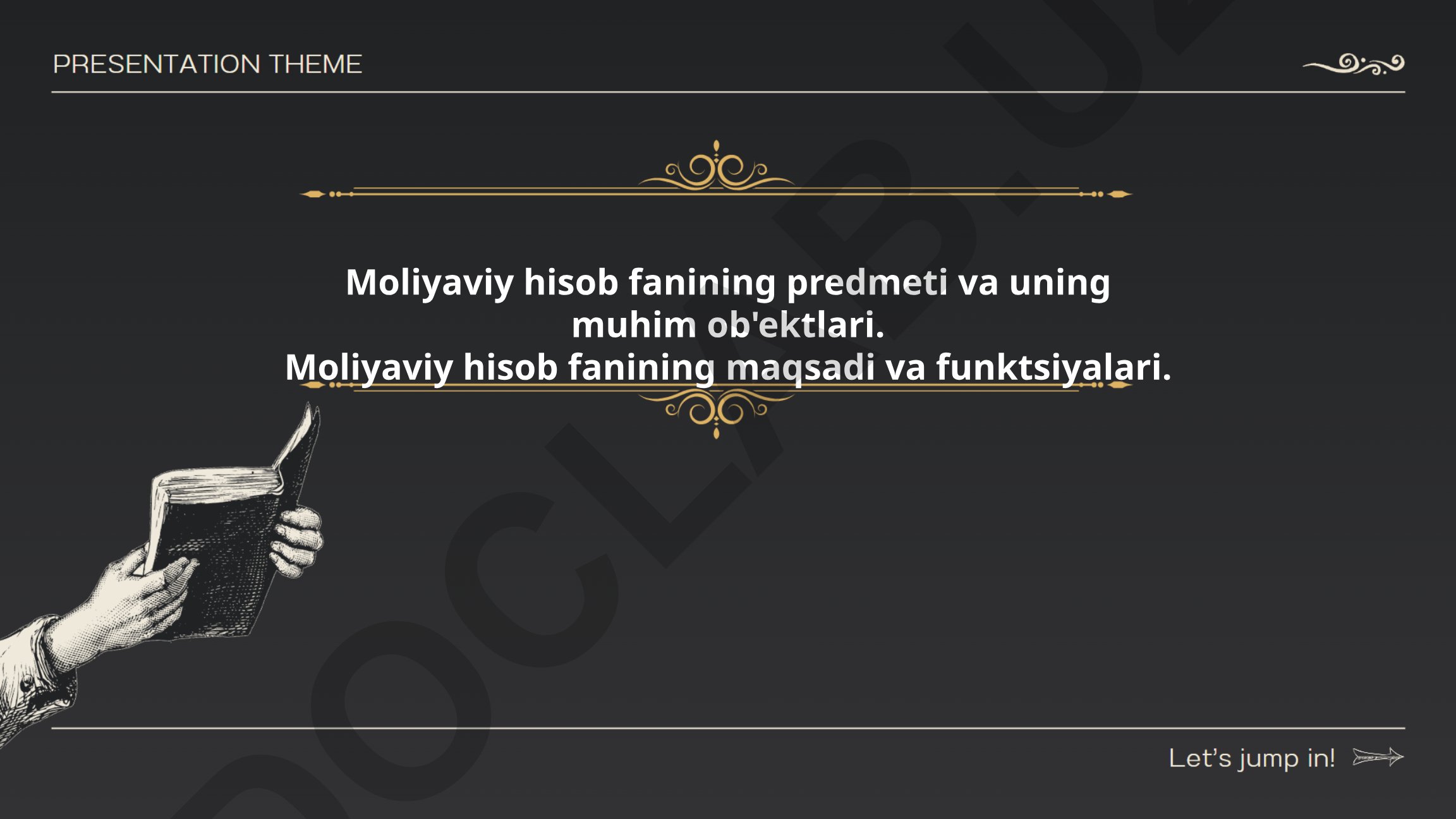 Moliyaviy hisob fanining predmeti, maqsadi va funktsiyalari