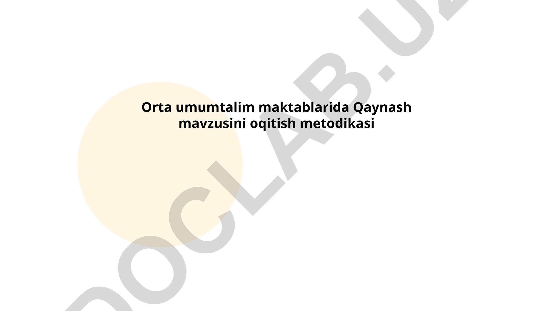 Orta umumta'lim maktablarida Qaynash mavzusini o'qitish metodikasi