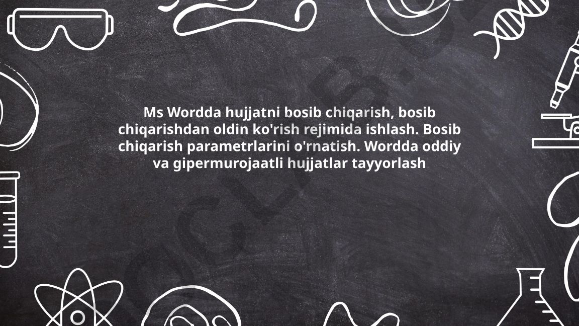 Microsoft Word hujjatlarini bosib chiqarish va sozlash