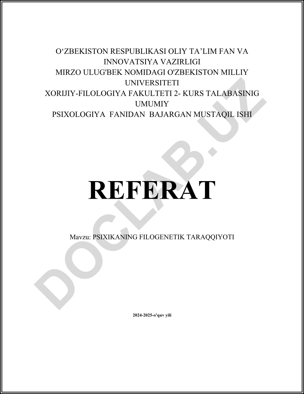 Psixikaning filogenetik taraqqiyoti
