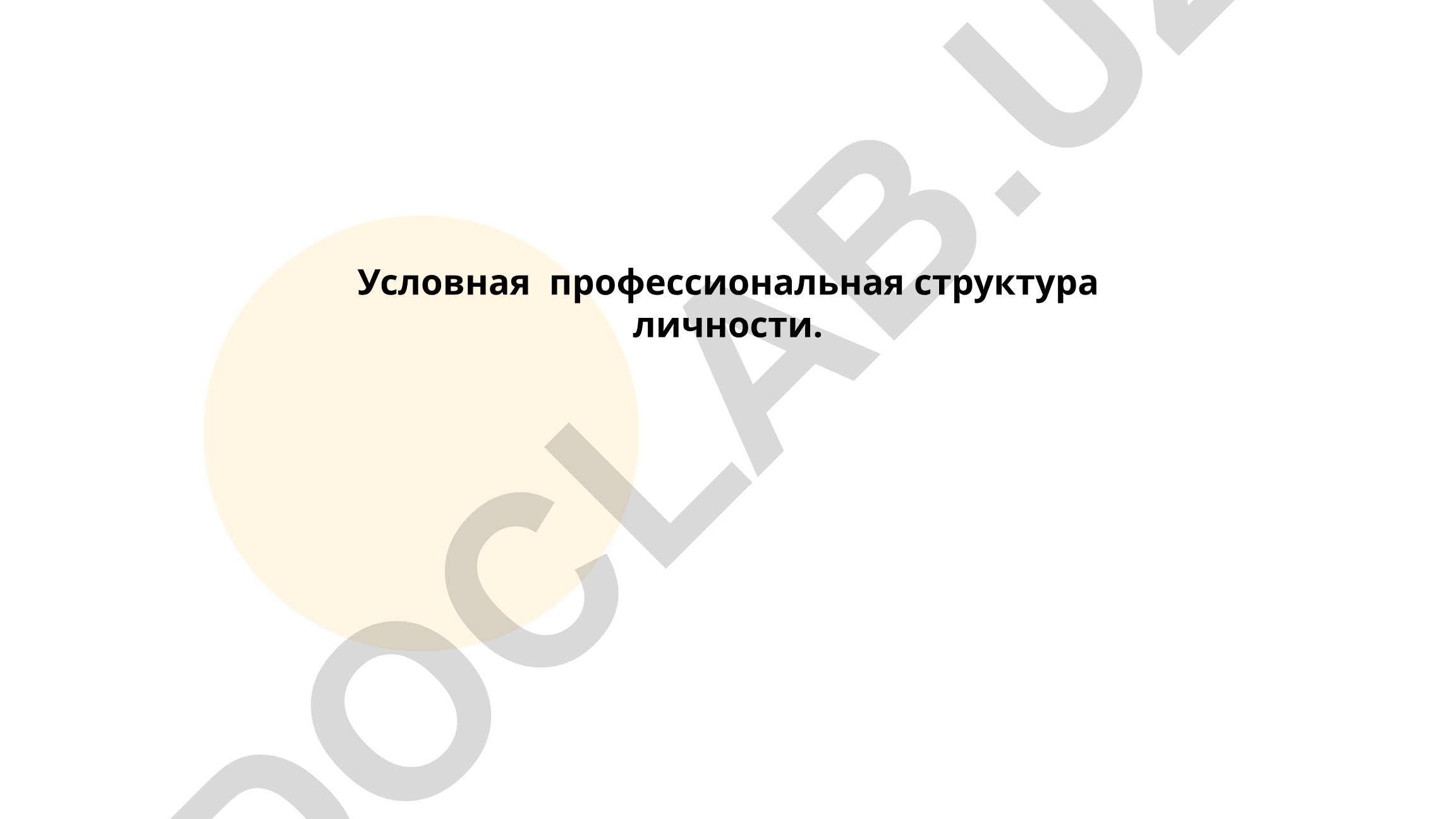 Условная профессиональная структура личности