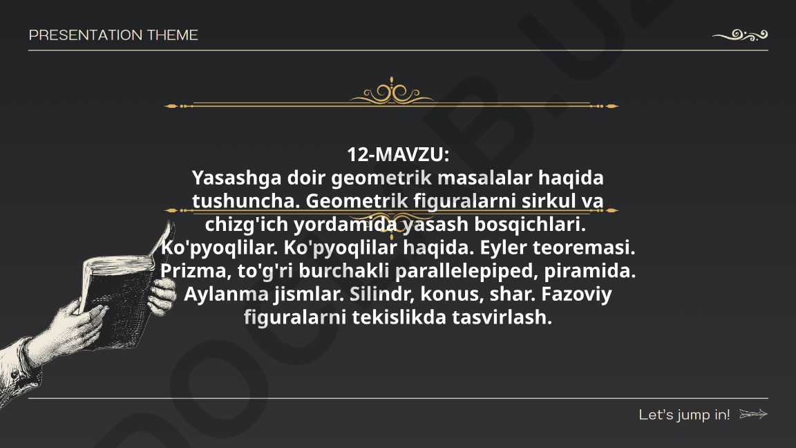 Geometrik figuralarni yasash va fazoviy jismlar