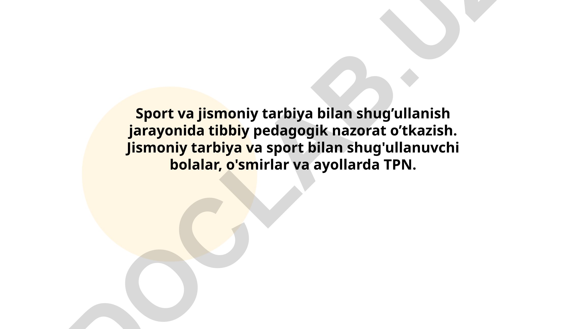 Sport va jismoniy tarbiyada tibbiy pedagogik nazorat