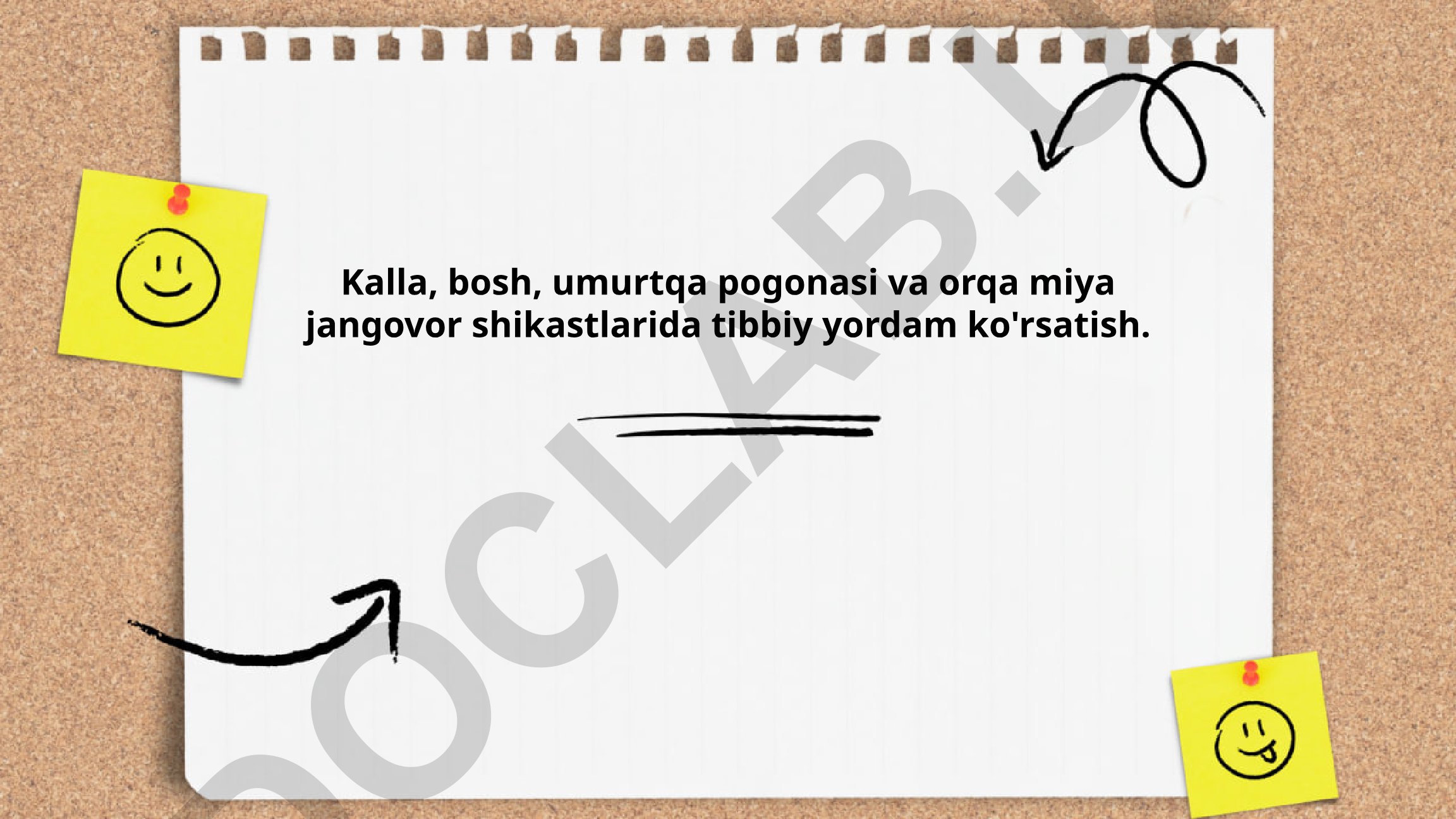 Kalla, bosh, umurtqa pogonasi va orqa miya jangovor shikastlarida tibbiy yordam ko'rsatish