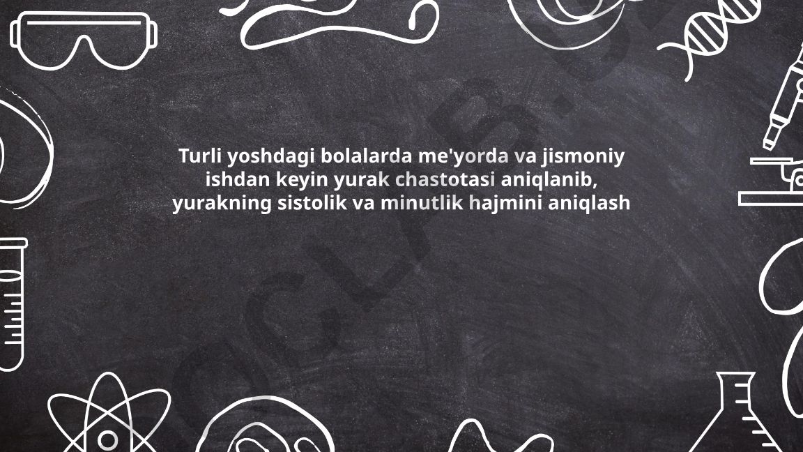 Turli yoshdagi bolalarda yurak chastotasi va hajmi