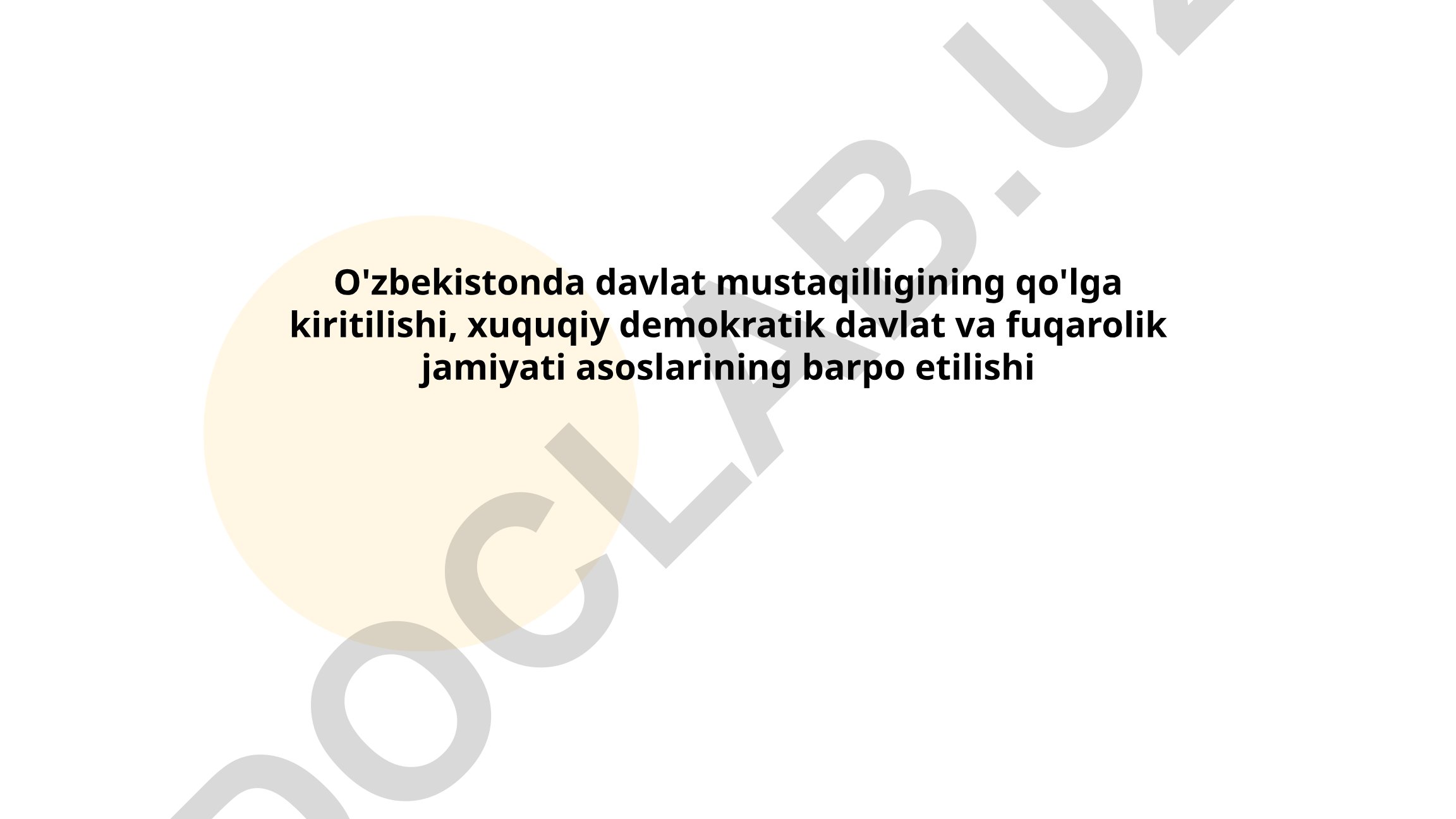 O'zbekiston davlat mustaqilligini qo'lga kiritish tarixi va huquqiy asoslari