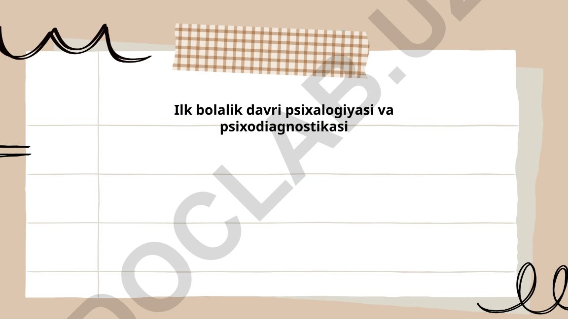 Ilk bolalik davri psixologiyasi va psixodiagnostikasi