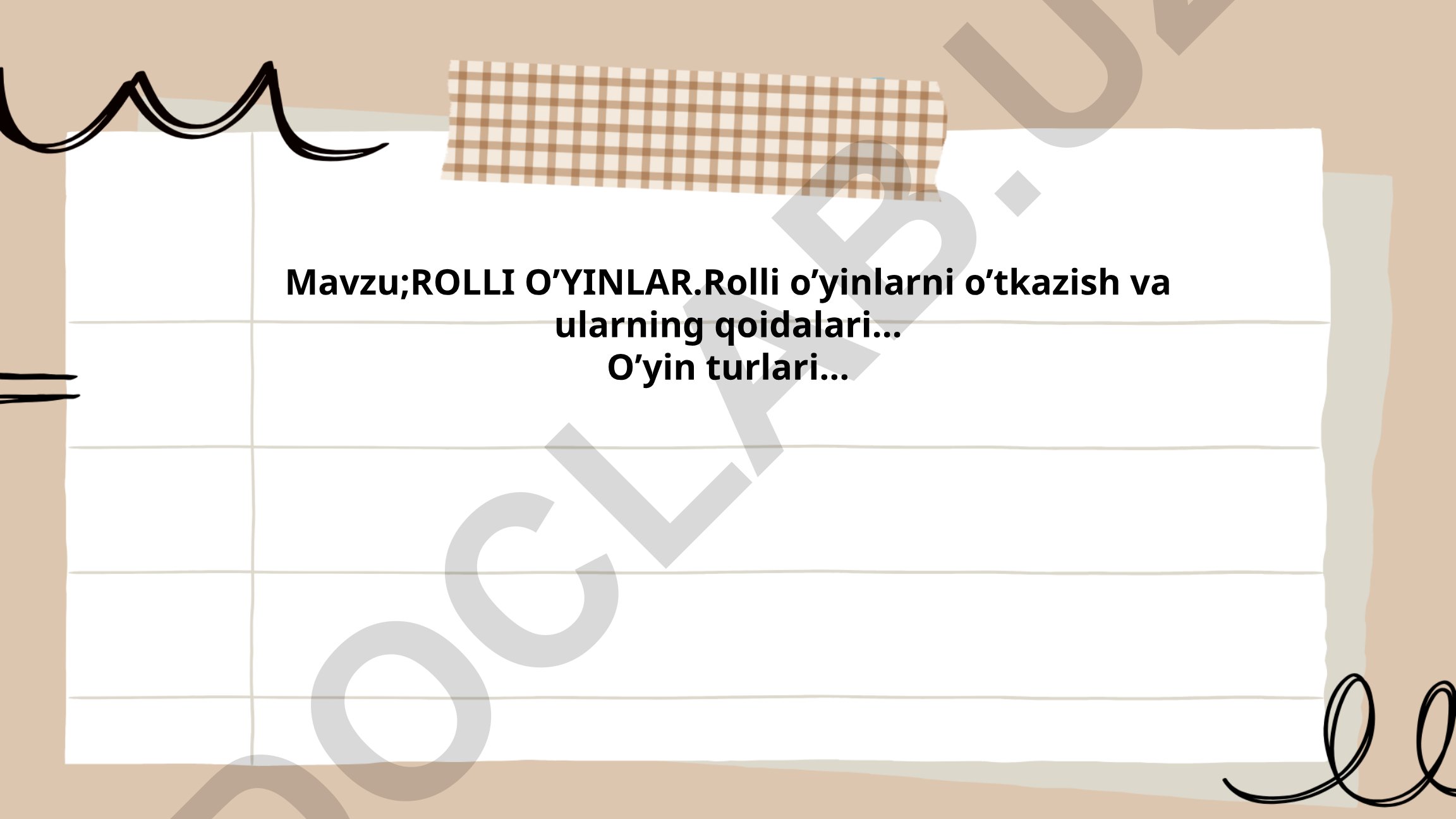ROLLI O’YINLAR