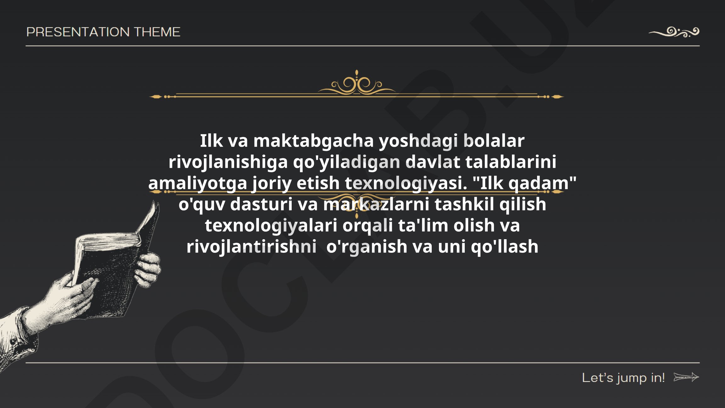 Ilk va maktabgacha yoshdagi bolalar rivojlanishiga qo'yiladigan davlat talablarini amaliyotga joriy etish texnologiyasi
