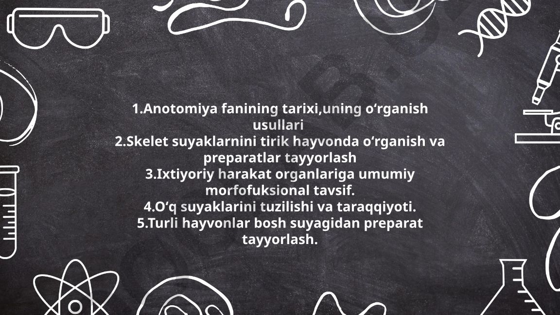 Anotomiya fanining tarixi va suyaklarni o'rganish usullari