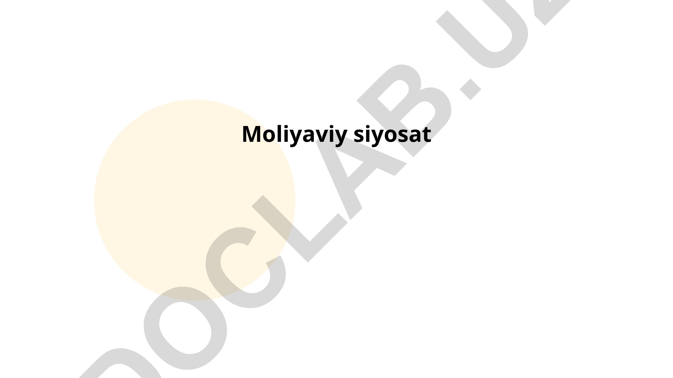 Moliyaviy siyosatning mazmuni, maqsadlari va byudjet rejalashtirish
