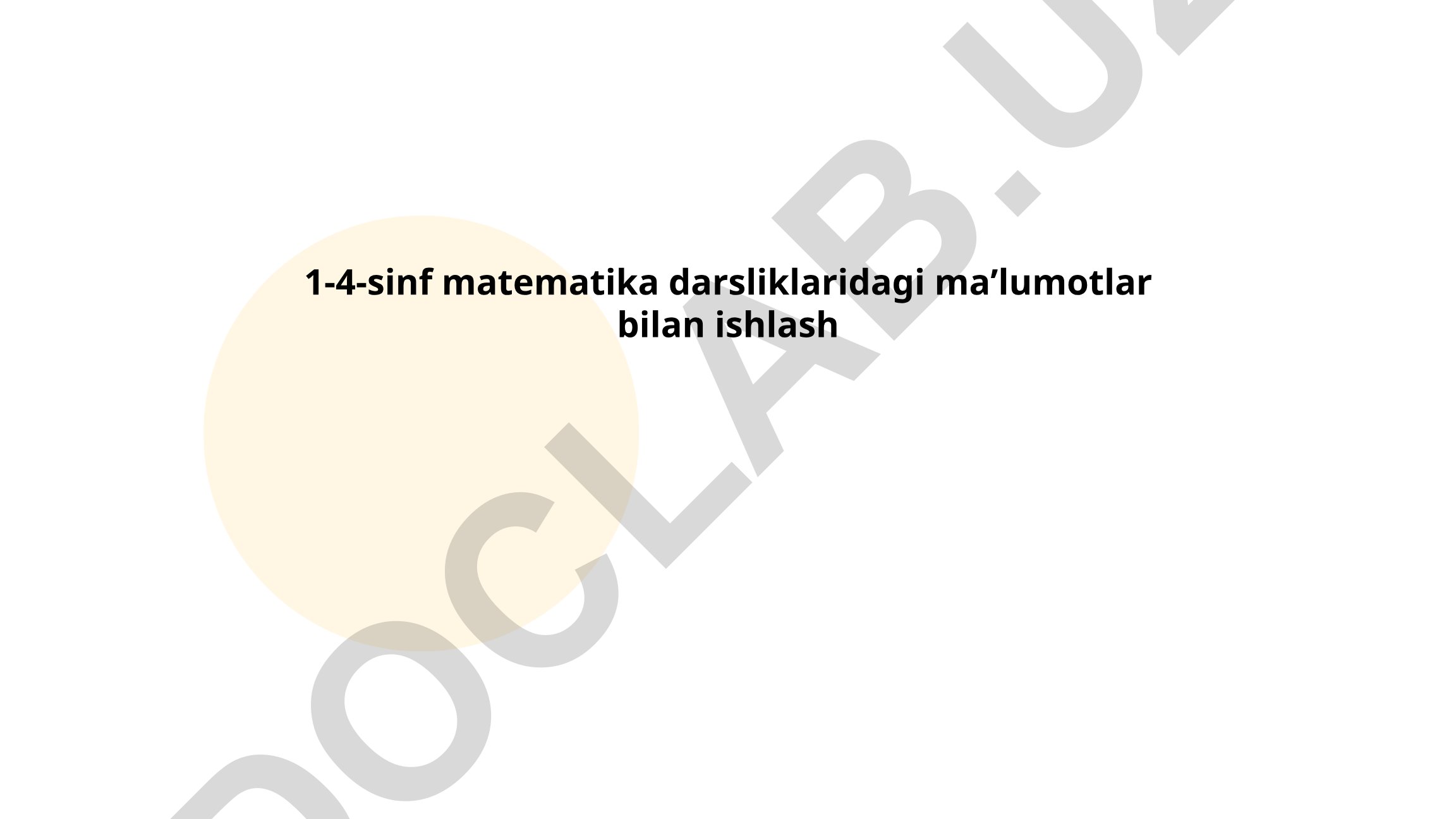 1-4-sinf matematika darsliklaridagi maʼlumotlar bilan ishlash