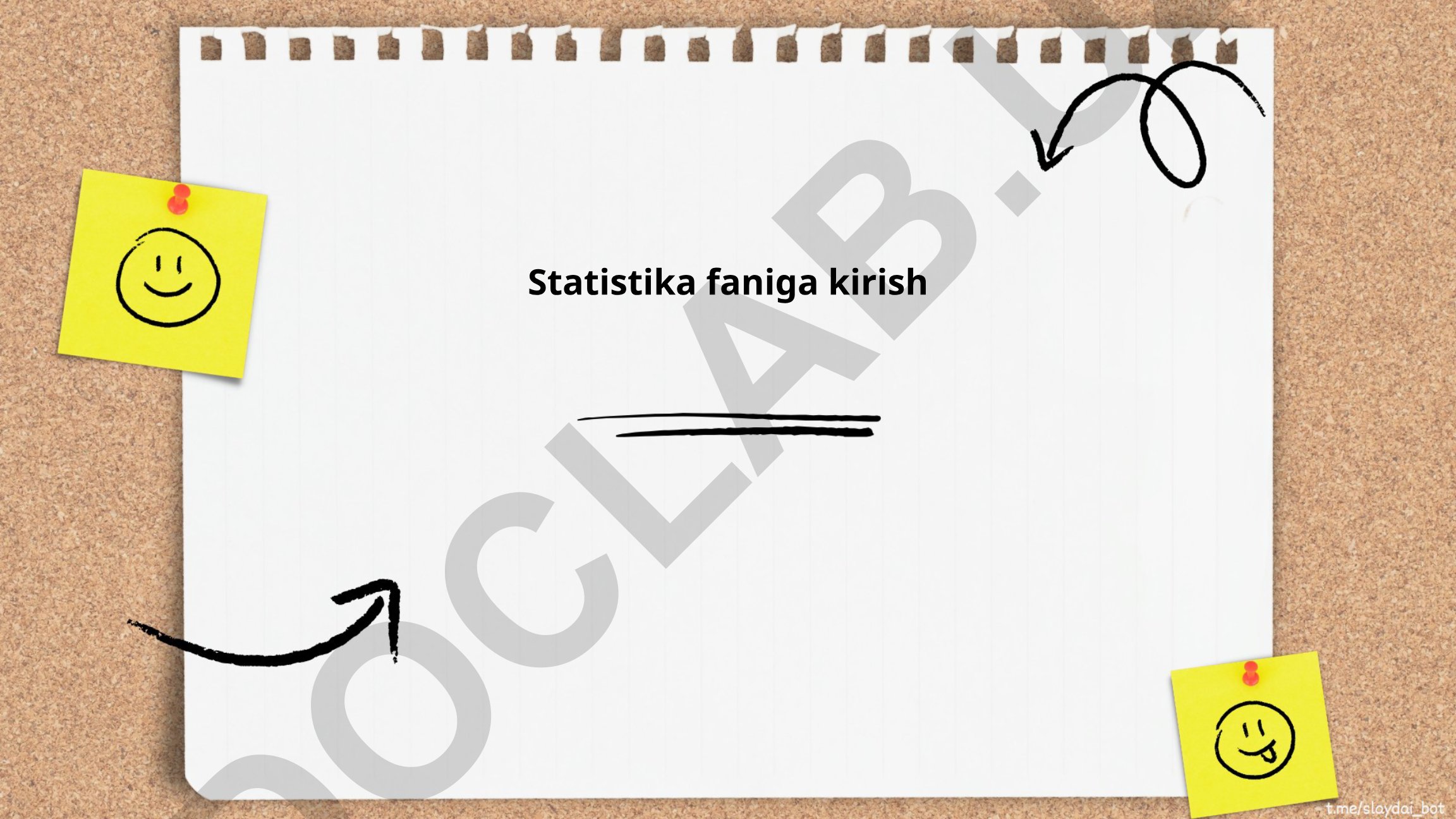 Statistika faniga kirish