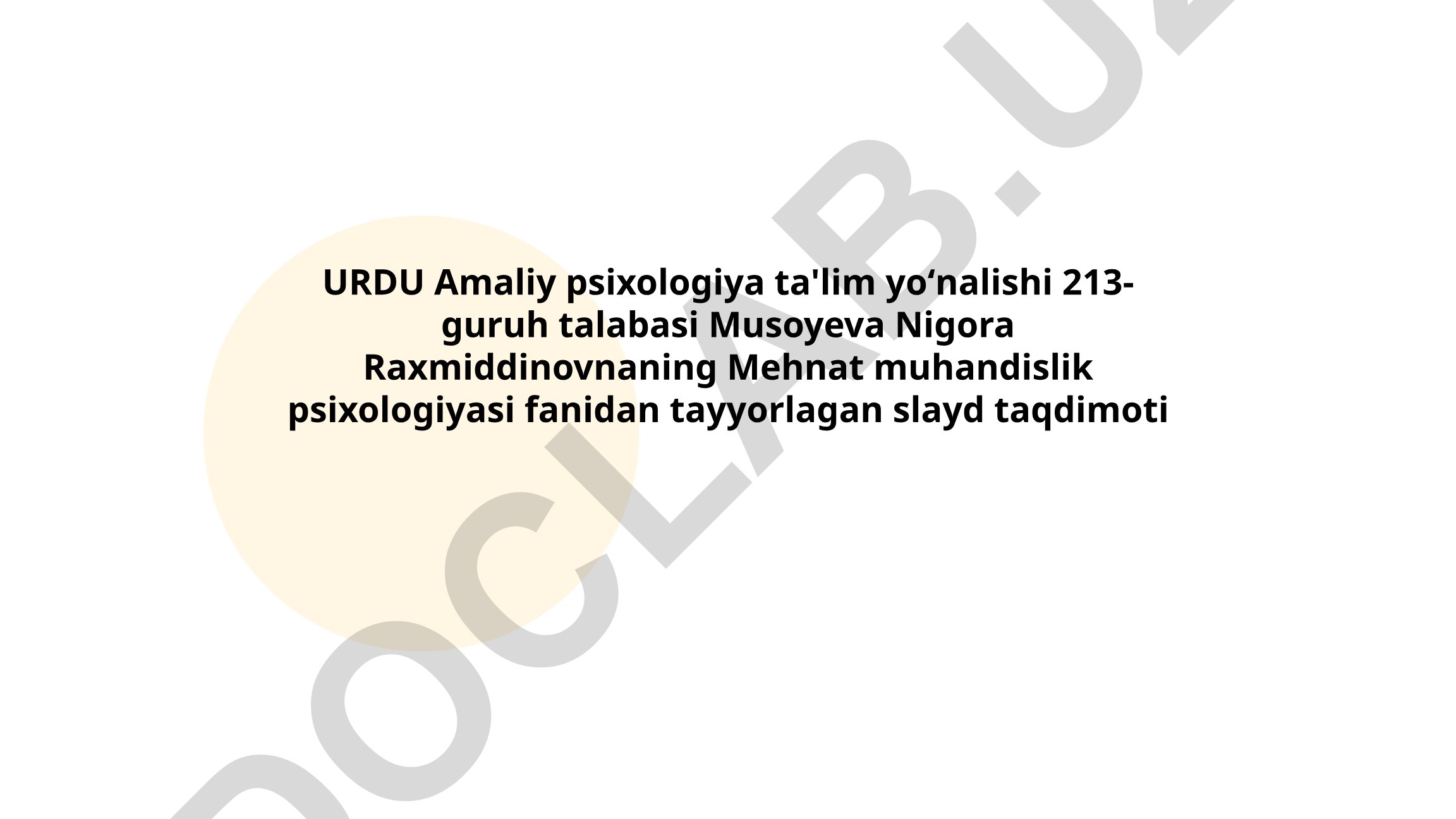 Mehnat muhandislik psixologiyasi