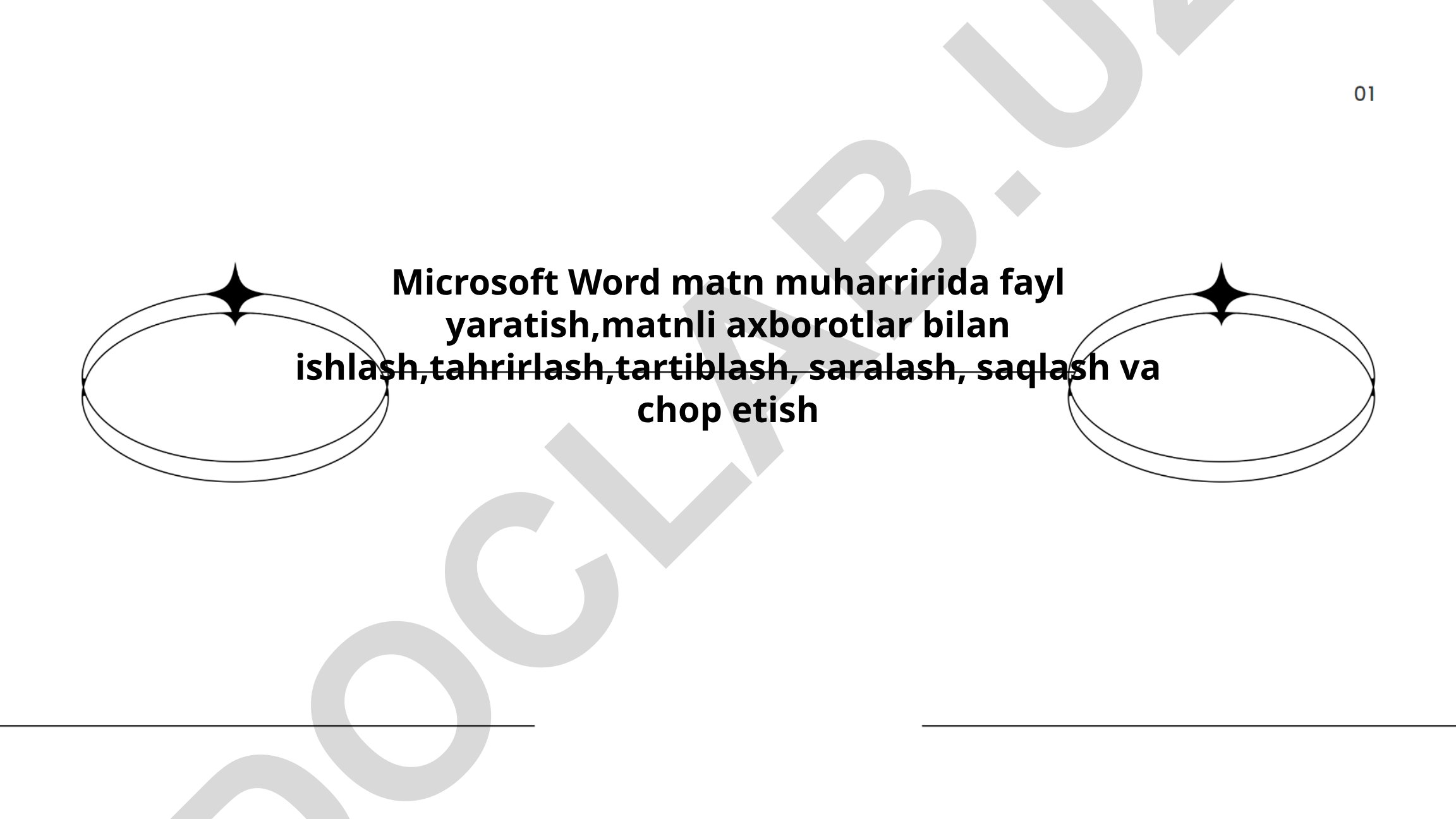 Microsoft Word dasturida fayl yaratish va matn bilan ishlash