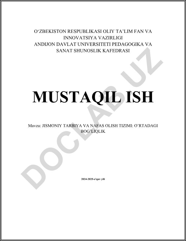 Jismoniy tarbiya va nafas olish tizimi: o'rtadagi bog'liqlik