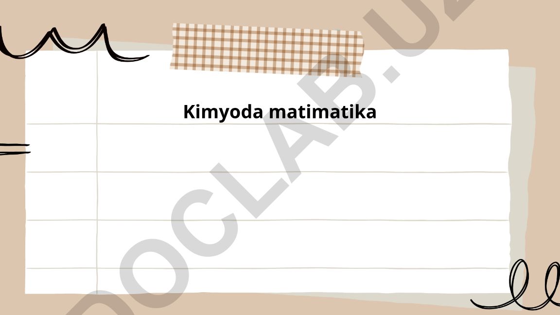 Kimyoda matematika