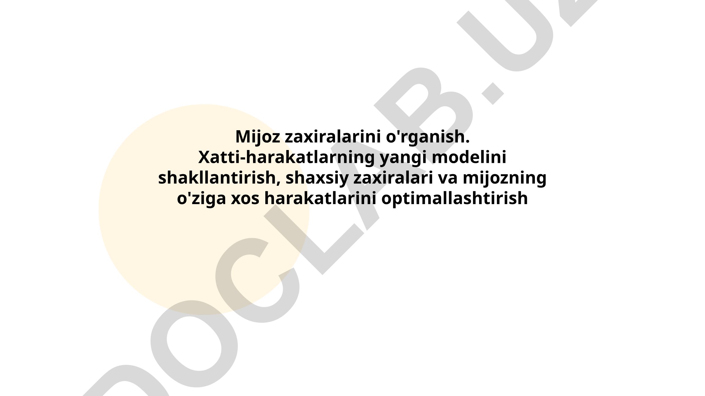 Mijoz zaxiralarini o'rganish va xatti-harakatlar modelini shakllantirish
