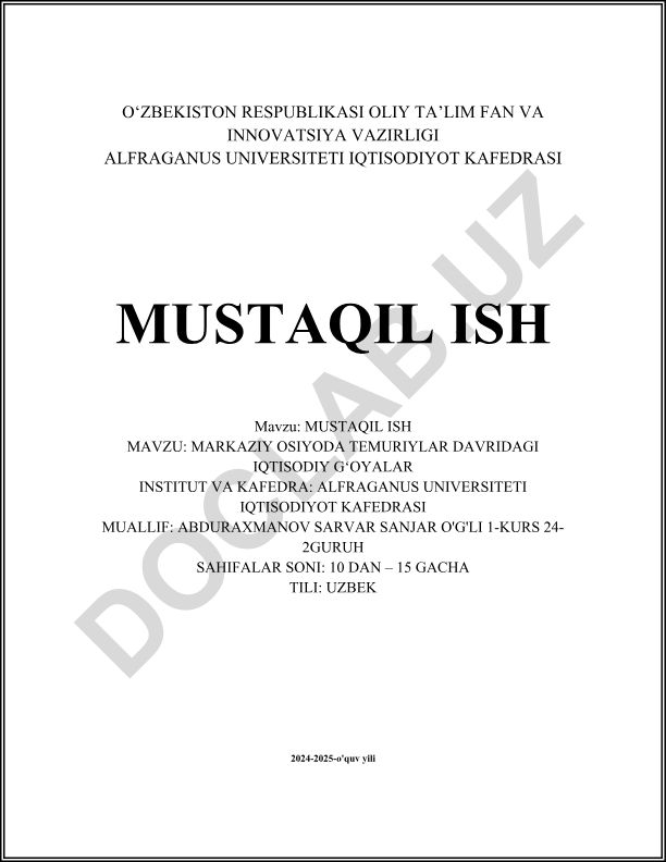 Markaziy Osiyoda Temuriylar davridagi iqtisodiy gʻoyalar