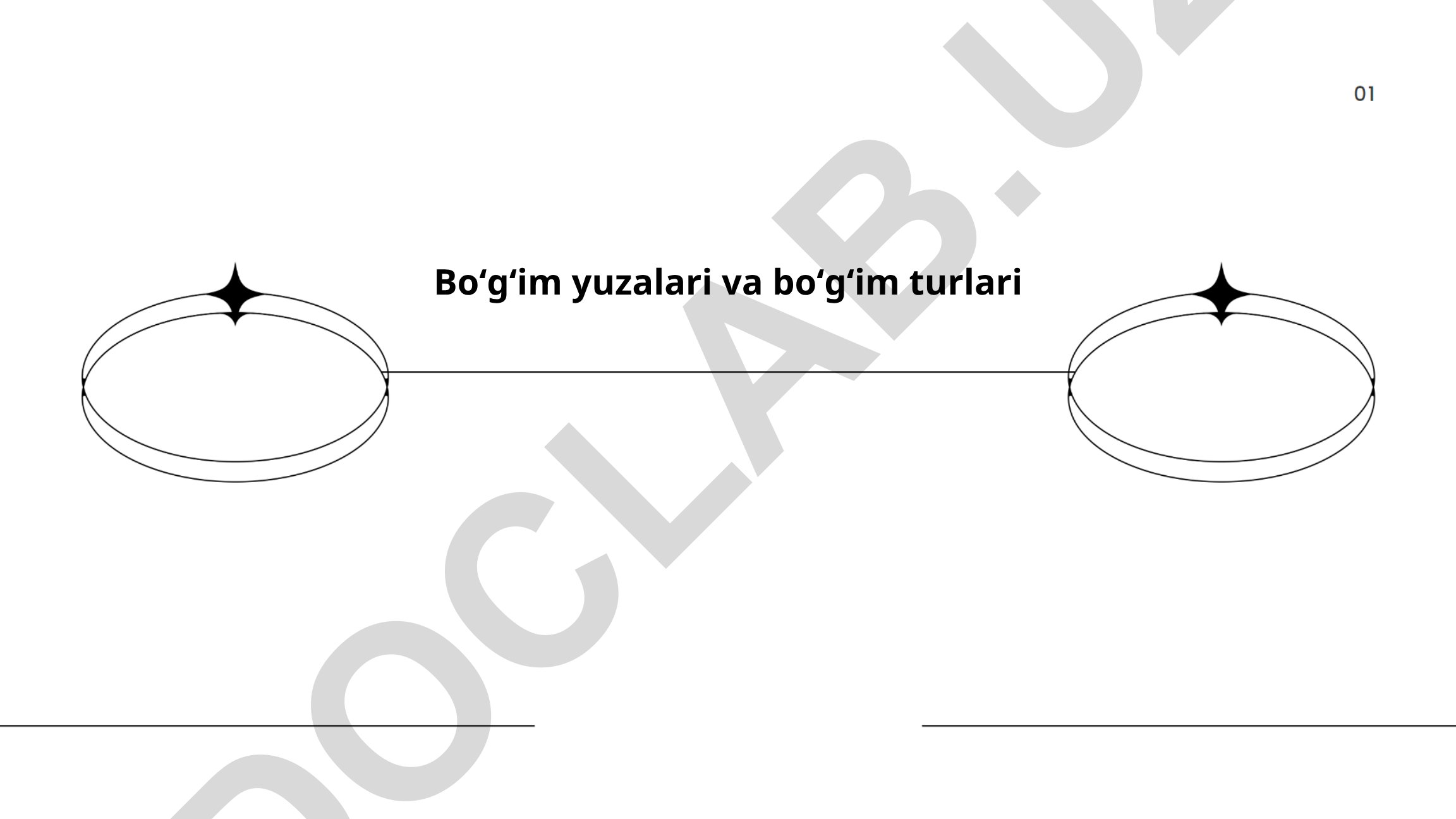 Boʻgʻim yuzalari va boʻgʻim turlari