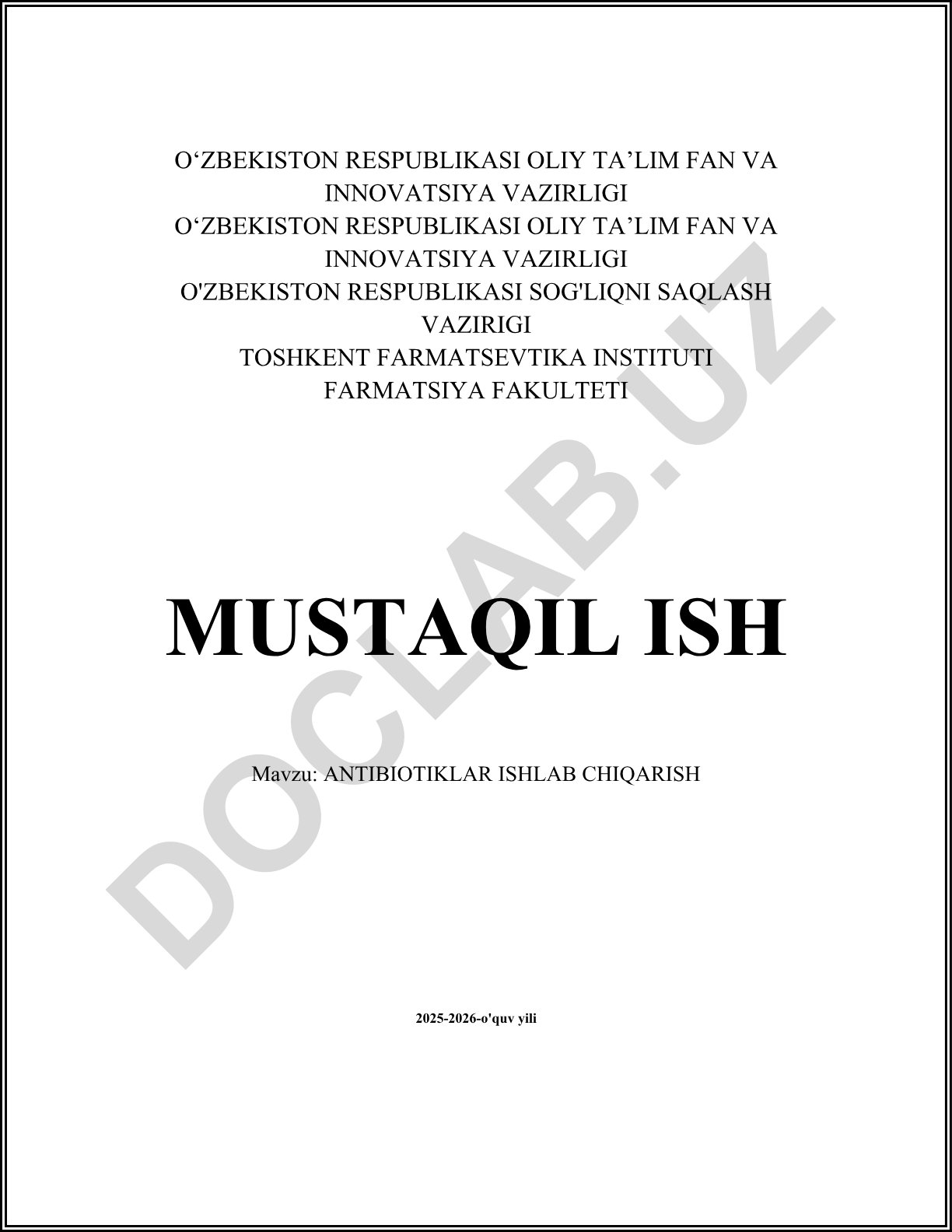 Antibiotiklar ishlab chiqarish