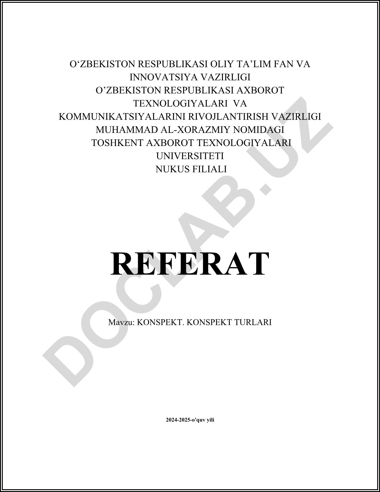 Konspekt. Konspekt turlari