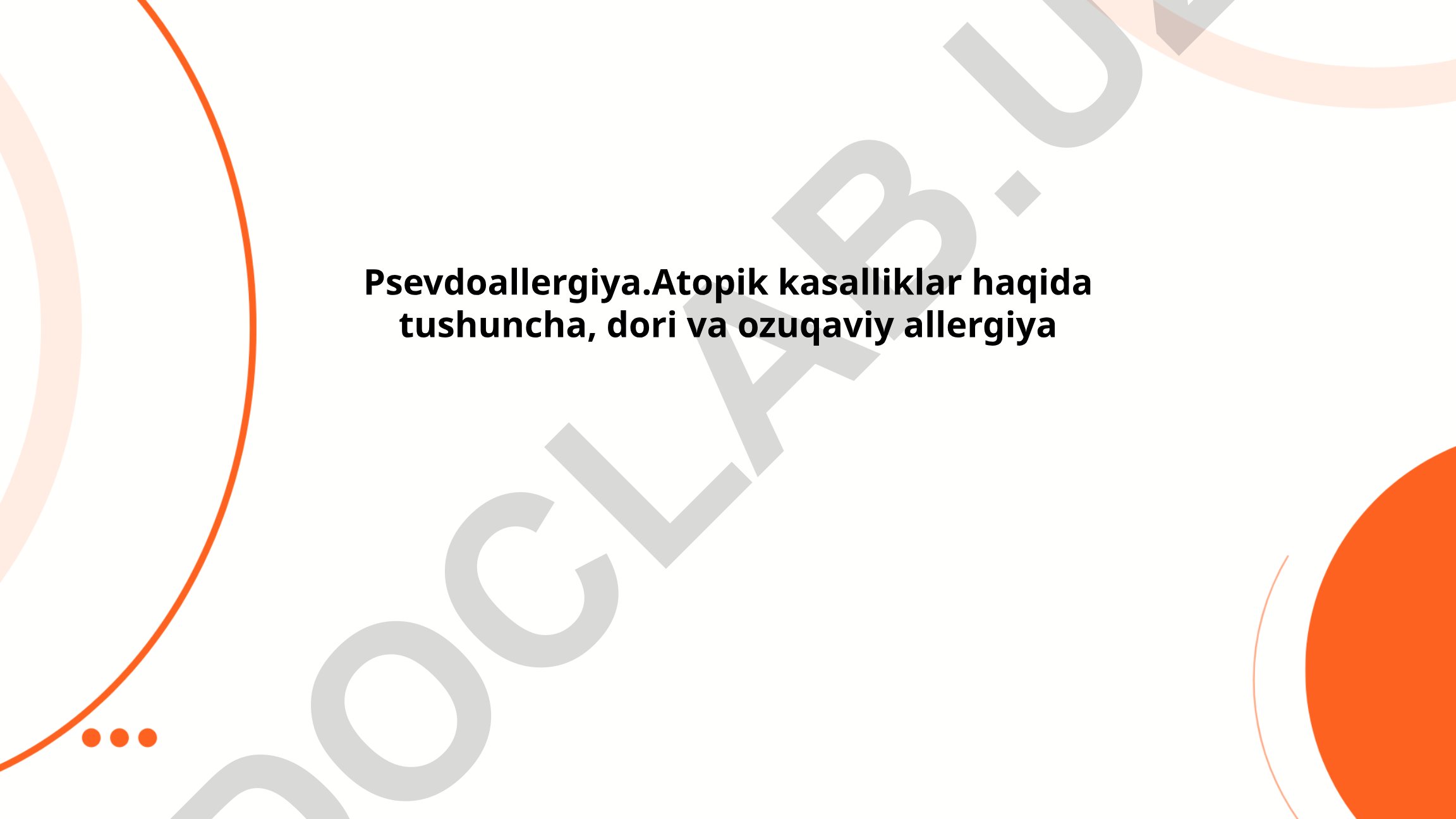 Psevdoallergiya sabablari, belgilari va tashxislash usullari