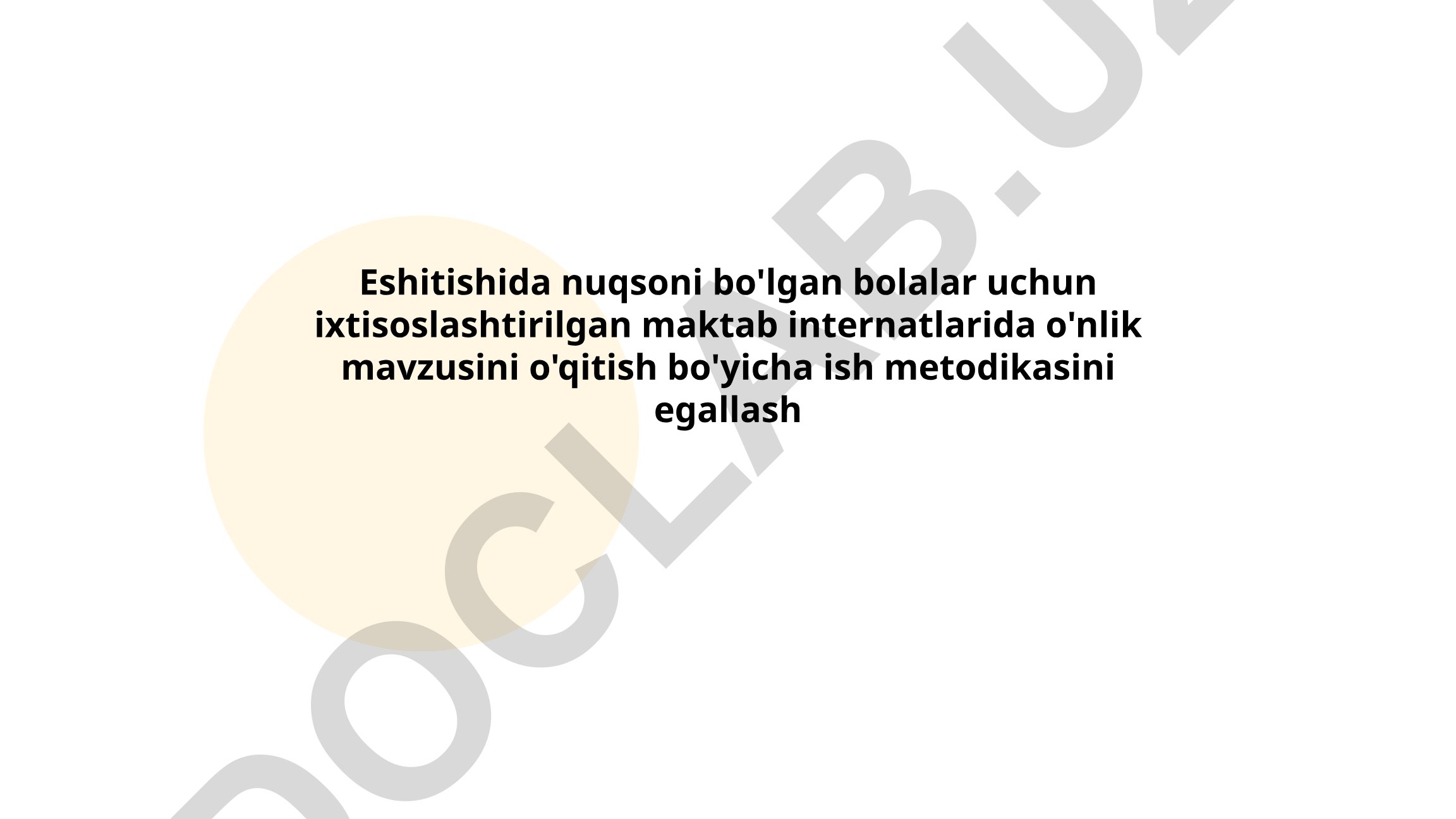 Eshitishida nuqsoni bo'lgan bolalar uchun o'nlik mavzusini o'qitish metodikalari