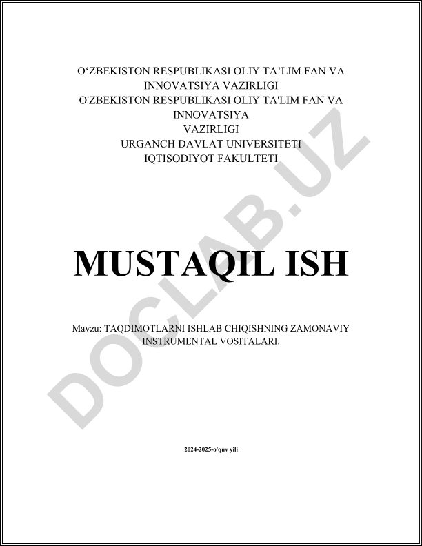 Taqdimotlarni ishlab chiqishning zamonaviy instrumental vositalari