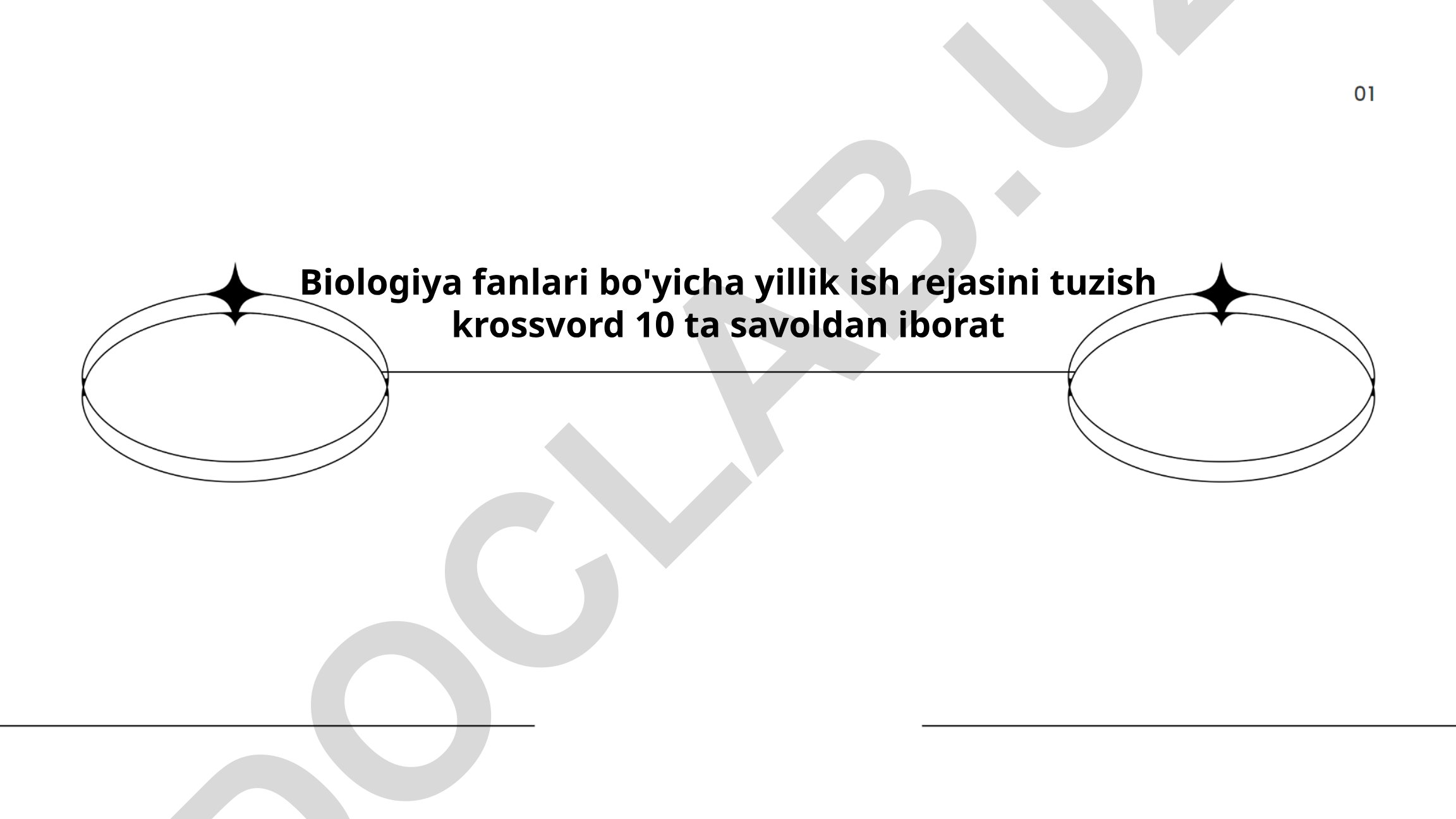 Biologiya fanlari bo'yicha yillik ish rejasi krossvordi