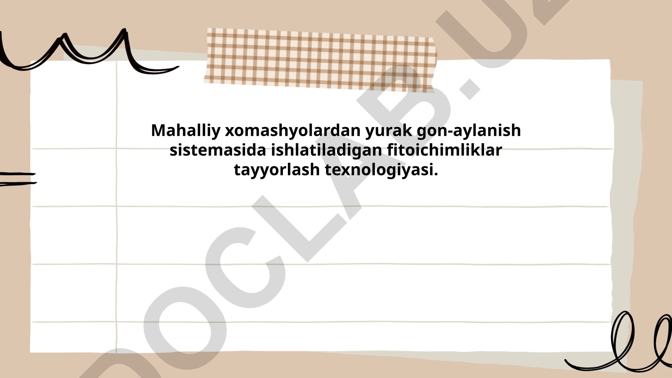 Mahalliy xomashyolardan yurak qon-aylanish sistemasida ishlatiladigan fitoichimliklar tayyorlash texnologiyasi