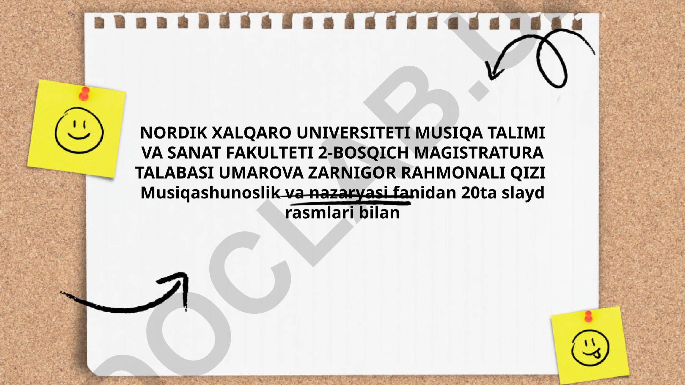 Nordik Xalqaro Universiteti magistranti Umarova Zarnigorning musiqashunoslik va nazariyasi tadqiqoti