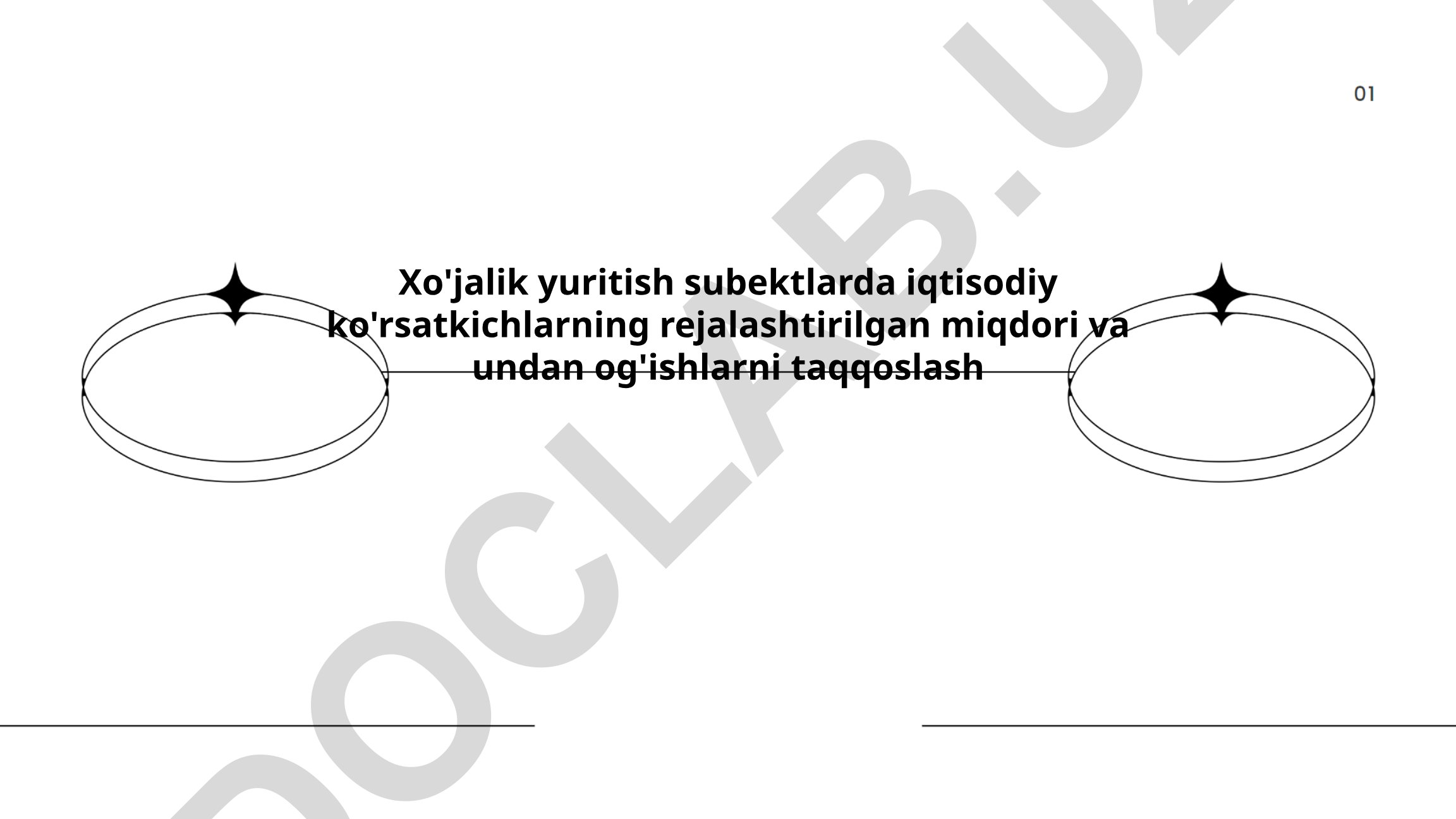 Xo'jalik yuritish sub'ektlarida iqtisodiy ko'rsatkichlarni rejalashtirish va taqqoslash
